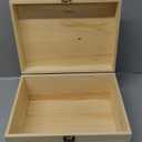 1 Pack Unfinished Wood box with Lid Crafts Wooden Storage Box for DIY Arts Project (Outer 10.6 x 7.9 x 5.7 IN,Interior 10 x 7.3 x 5.3 IN)