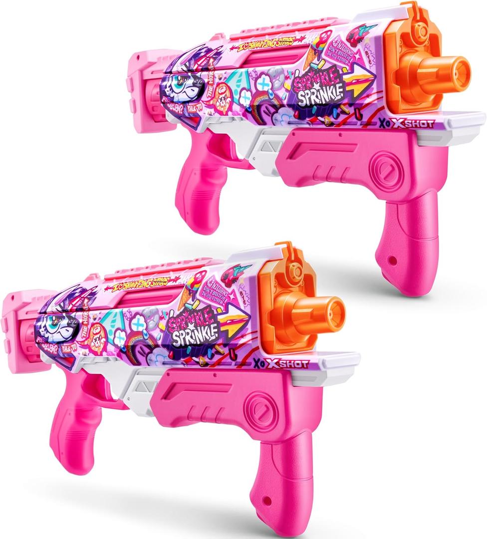 X-Shot Fast-Fill Skins Pink Hyperload (2 Pack) by ZURU, Watergun, Water Blaster Toys, 2 Blasters Total, Fills with Water in just 1 Second!