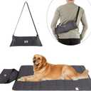 ROZKITCH Outdoor Pet Dog Pad 39"x28" Portable Reversible Waterproof Summer Sleeping Mat Reusable Machine Washable Easy to Clean&Carry Camping Travel Mat for Small Medium Large Dogs (Dark Grey)