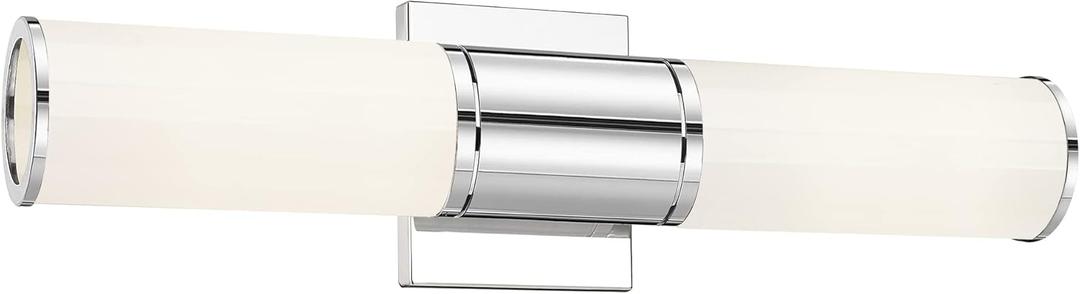 Bathroom Light Fixtures, 2-Light Vanity Lights for Mirror with Milk Glass Shade, Chrome Up and Down Wall Sconces for Bathroom Bedroom Hallway, VL834-CH-ML