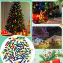 Mudder 240 Pcs Christmas Replacement Mini Light Bulbs with Green Base Christmas Tree Incandescent Wire String Lights Replacement Bulbs for Xmas Indoor Outdoor Decoration(Multicolor,6v X 0.08a)