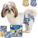 Pet Soft Dog Diapers Female Disposable Doggie Diapers with Wetness Indicator, Puppy & Cat Diapers Super Absorbent, Fit for Female Dog in Heat or Incontinence, 30pcs (M, Mixed)