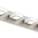 Ralbay 6-Light Brushed Nickel Bathroom Vanity Light Metal Acrylic Modern LED Bathroom Lighting Over Mirror (40.4 inch)