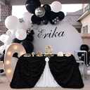 Fanqisi Black Table Cloths Satin Table Cover 50x80 Inches for Baby Shower Wedding Boys Birthday Party Table Decoration
