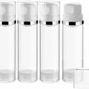 4 Pcs 150ml/5oz Airless Pump Jar Refillable Vacuum Pump Dispenser Bottles Travel Cosmetic Containers for Lotion Essence Shampoo Toiletries