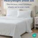 Extra Thick Heavyweight Queen Size, Embroidery Sheet Set - Light Blue