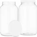kitchentoolz 1 Gallon Large Plastic Mason Jar with Airtight Lid - Tall Storage & Pantry Container - Made in USA - Pack of 2