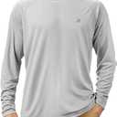 Roadbox UPF 50+ Fishing Shirts for Men, Long Sleeve UV Sun Protection Hoodie, Outdoor Hiking Running Swimming Rash Guard, Color: No Thumb Hole-gray, 3XL