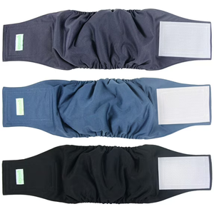 Wegreeco Washable Male Dog Belly Band (Stylish Pattern)  Pack of 3  Washable Male Dog Belly Wrap, Dog Diapers Male (Black, Charcoal, Navy, Large)