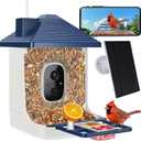 Smart Bird Feeder with Camera,AI Identify Species,Bird House with Solar Powered,Instant Arrival Alerts,2K HD Capture Video Live View,Gift for Birds Lover (Indigo Blue)