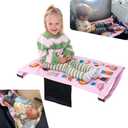 Airplane Seat Extender for Kids - Fun Pattern & Easy Setup, Toddler Airplane Bed and Toddler Airplane Seat Extender for Ages 1-4 (Pink)