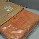 30 Inches Storage Ottoman Bench, Storage Bench with Wooden Legs for Living Room Ottoman Foot Rest Removeable Lid for Bedroom End of Bed, Linen Fabric, Orange