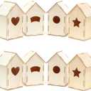 Bright Creations Mini Wood Bird Houses for DIY Crafts (4 Designs, 8 Count) - Mini Birdhouses for Crafts
