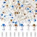 Beeveer 120 Pcs Mini Astronaut Figurines Bulk Miniature Spaceman Figurines Tiny Outer Space Theme Cake Decorations Astronaut Space Cute Resin Sculpture Decor for Easter Gift Table 0.28 x 0.47 inch (Plastic)