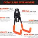 2 Pack Heavy Duty Steel Utility Wall Hooks, Wall Mount Garage Storage Organizer for Hanging Ladders, Bikes,Garden Tools, Skis