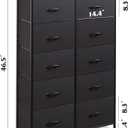 WLIVE Tall Dressers for Bedroom with 10 Drawers, Chest of Drawers, Dresser for Closet, Living Room, Hallway, Entryway, Black