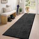 PURRUGS Dirt Trapping Door Mat 24" x 59", Non-Slip Machine Washable Entryway Rug, Dog Doormat, Indoor Front Door Mat, Super Absorbent Entry Rug for Muddy Shoes & Paws, Charcoal