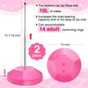 MorningRo 2 Pcs Pool Float Storage Rack Pool Float Holder Water Filling Base Stainless Steel Equipment Holder Portable Scalable Rack for Swimming Outdoor Storage(13 x 78 in,Pink)