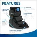 United Ortho USA14115 Short Air Cam Walker Fracture Boot, Medium, Black