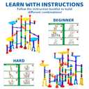 JOYIN 150Pcs Glowing Marble Run- Construction Building Blocks Toys with 5 Glow in The Dark Glass Marbles, STEM Educational Building Block Toy
