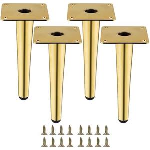 SWTOOL Gold Metal Furniture Legs Heavy Duty Straight Furniture Feet DIY Modern Replacement Legs for Cabinet Sofa Couch Chair-Set of 4 (Gold, 8")