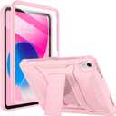Soke Case for iPad 10th Generation 10.9-inch 2022, with Built-in Screen Protector and Kickstand, Rugged Full Body Protective Cover for New Apple iPad 10.9 Inch - Light Pink