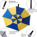 Doubwell Vented Golf Umbrella 54/62/68 Inch Automatic Extra Large Windproof Oversize Stick Rain Umbrellas For Man and Woman Can Shade For Golfer And Family (Royal Blue/Yellow, 68 Inch)