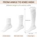 WANDER Womens Slouch Socks Soft Thin Lightweight Anti-blister Cotton Sock Girls Retro Scrunch Boot Socks Size 5-11 (S)