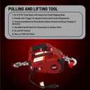 WARN 885000 PullzAll Corded 120V AC Portable Electric Winch with Steel Cable: 1/2 Ton (1,000 lb) Pulling Capacity, Variable Speed Trigger, Red, 
Lifts or pulls up to 1,000 pounds
