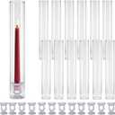 Sandraheer 12 Pack Glass Hurricane Candle Holders Windproof 2.6x13.8 Inch