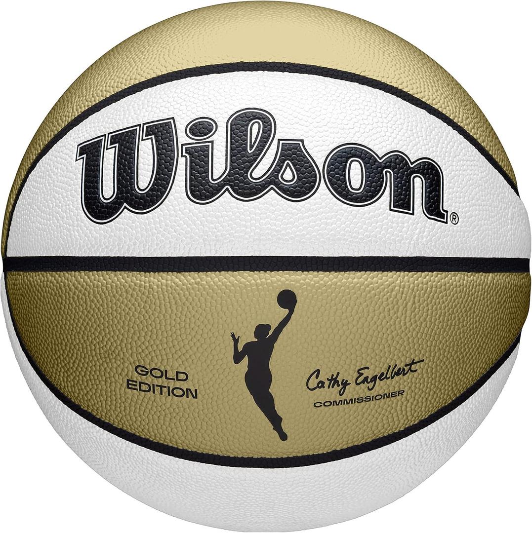 WILSON WNBA Commemorative Series Basketballs - Women's Official & Mini Sizes (Size 6 - 28.5", Gold/White)