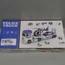 SpringFlower Toddler Boy Toys, 25" Large Police Truck Toy with Racing Car and Helicopter,3 in 1 Police Car Boy Toy, Christmas Birthday Gifts for Kids 3 4 5 6 Years Old