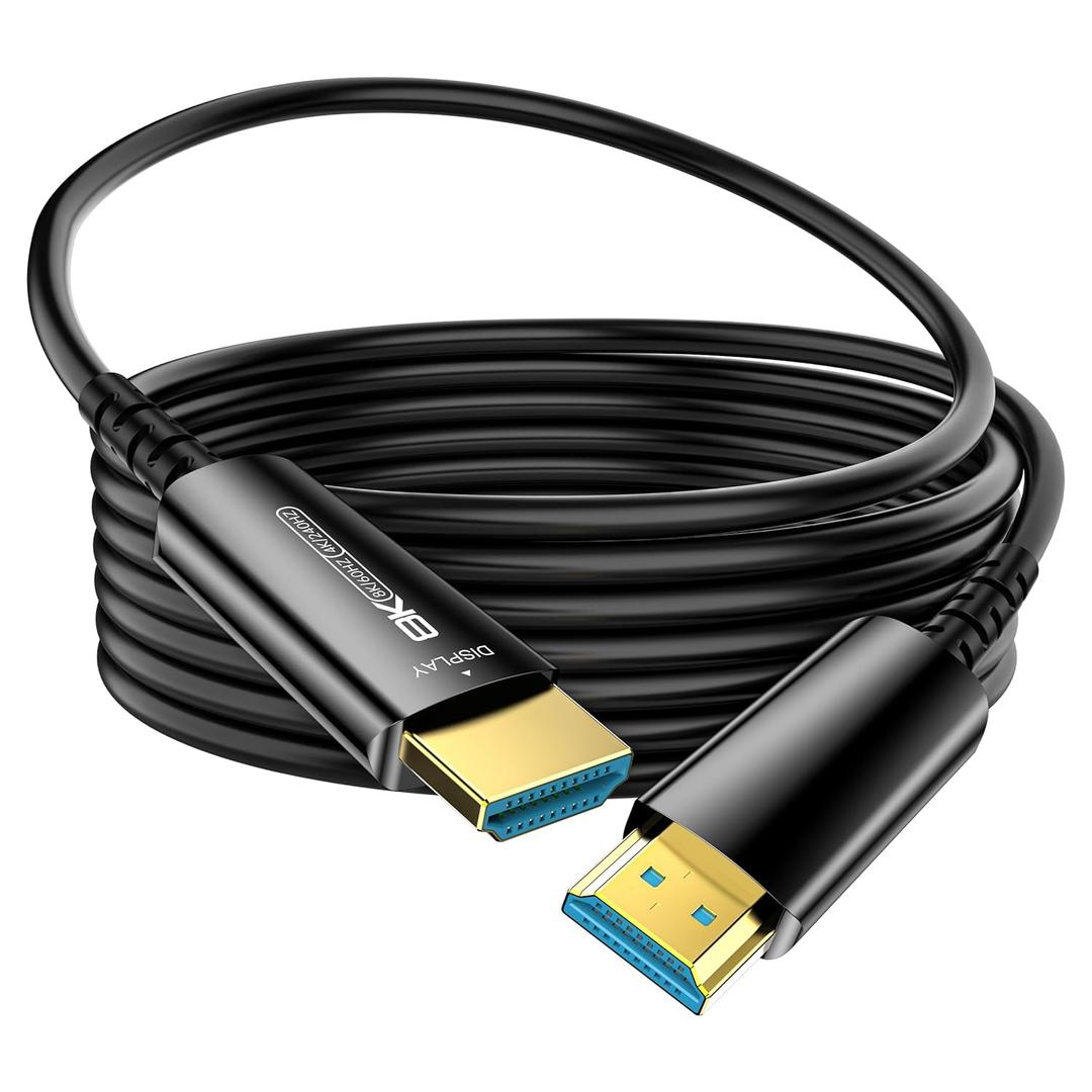 Fiber Optic HDMI Cable 100 FT, 8K@60Hz 4K@240Hz, Thin Extra Long HDMI Cable 48Gbps Ultra High Speed, Dynamic HDR, eARC, HDCP 2.2&2.3, 3D, Compatible for PS4/5/Xbox/TV/Laptop/Monitor
