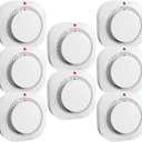 Smoke Detectors for Home,Photoelectric Wireless Fire Alarms Replaceable Battery Powered,Portable Smoke Alarm with Test/Mute Button,Attic Smoke Detector,8 Pcs