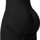 YEOREO Professional Women Workout Shorts 3.6" Scrunch Shorts Seamless High Waisted Contour Gym Yoga Biker Shorts (X-Small, Black Night)
