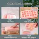 2 x 800ML My Crush Cup, YFJOLEN 2 in 1 Ice Cube Water Bottle with Straw for Cool Summer, Zero Touch Press Ice Cube Mold Tray for Coffee Juice Gym Outdoor Travel (Pink)