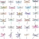 Dragonfly Holographic Stickers, 30 PCS Pet Glitter Holographic Dragonfly Stickers Decorative Insect Sticker for Scrapbook, Journaling, Water Bottles, Laptops, Phone Case, DIY Card Making, Resin Crafts