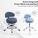 Adjustable Rolling Shop Stool with Back Support - Heavy Duty Kitchen Stool with Wheels for Salon, Spa, Massage, Tattoo, Esthetician - Extra Thick for Comfort