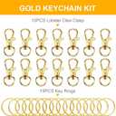 60PCS Keychain Making Supplies, Lobster Claw Clasp with Key Rings, Keychain Making kit Including 30PCS Keychain Clip Hooks and 30PCS Key Chain Rings for Crafts