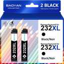 232XL T232 Ink Cartridges 2 Black Remanufactured for Epson 232XL Ink Cartridges Combo Pack for Expression Home XP-4200 XP-4205 Workforce WF-2930 WF-2950 XP4200 WF2950 (2 Black)