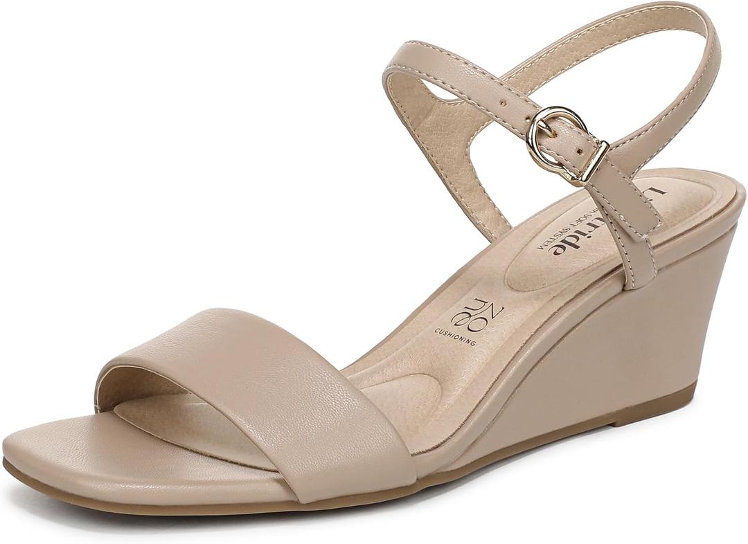 LifeStride Sawyer Strappy Sandals 8W (Beige, M)