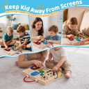 Busy Board, Montessori Sensory Toys with LED Light Switches，Age 3+, 9.1 x 6.3 x 1.2 inches