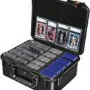 Graded Card Case Storage Box: Trading Card Storage for PSA BGS SGC Toploaders with 12 Dividers, Sports Cards Cases for Baseball Football MTG Slab Holder Collector Gift Carry Organizer Display800+ (Large Black)