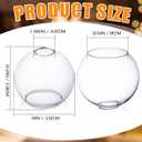 Glooglitter 4 Pack Fixture Replacement Globe Shade 6 Inch Diameter E26 Base 1-5/8 Inch Fitter Round Glass Globe Lampshade Cover for Pendant Wall Sconce Chandelier Vanity Light(Clear)