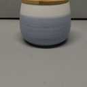 Food Storage Jar White Ceramic Food storage canister with Airtight Wooden Lid for serving Coffee, Tea, Sugar, Spice and More (700ml)