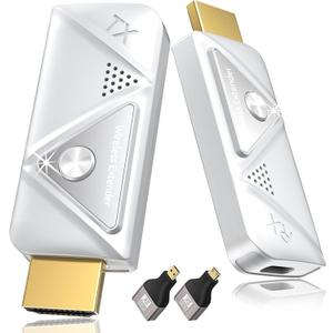 Wireless HDMI Transmitter and Receiver 328FT/100M, 2.4G+5G Plug & Play Wireless HDMI Extender Kit 4K Decode for Video and Audio to Monitor from Laptop