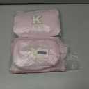 2 x Personalized Initial Makeup Bag Set, 3pcs Monogram Makeup Bag with Large & Small Pouch and Waist Bag, Initial Makeup Bag Organizer for Travel, Luggage, Daily Use and Cute Gifts (K)