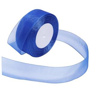 Loomesh Royal Blue Ribbon for Gift Wrapping 1-1/2 inch Sheer Organza Ribbon for Flower Bouquet Tulle Chiffon Ribbons for Wedding Invitations Christmas Decorations Crafts 50 Yards