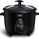 COOK WITH COLOR 6 Cup Rice Cooker 300W - Effortless Cooking and Perfectly, Cooks 3 Cups of Raw Rice for 6 Cups of Cooked Rice, Black
