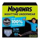 Ninjamas Boys Bedwetting Nighttime Underwear, S/M (38-70 lbs), 44 Count
